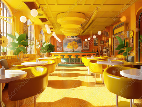 modern Interior Design Background. Stylish Restaurant. Generative AI.