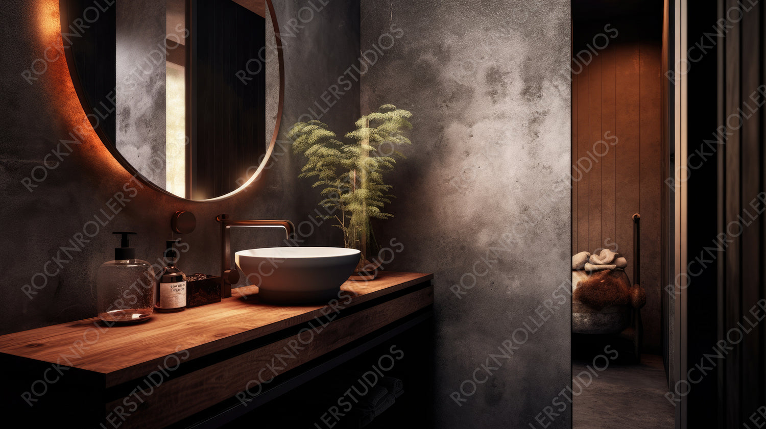 Stylish Interior Design Background. Minimal Room. Generative AI.