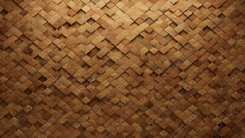 Soft sheen Tiles arranged to create a 3D wall. Wood, Natural Background formed from Arabesque blocks. 3D Render