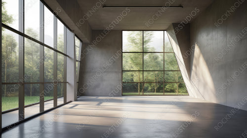 Contemporary Interior Design Background. Loft Room. Generative AI.