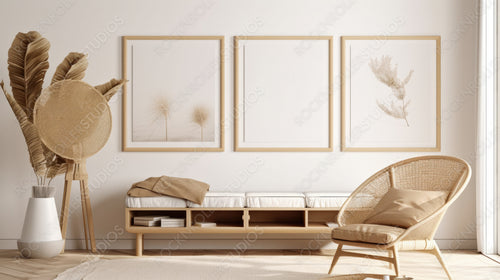 Scandinavian Home. Contemporary Interior Design Background. Generative AI.