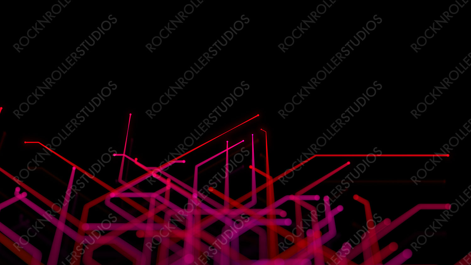 Computing Concept with High-Tech Mesh. Red and Pink Futuristic Digital Lines with copy-space.