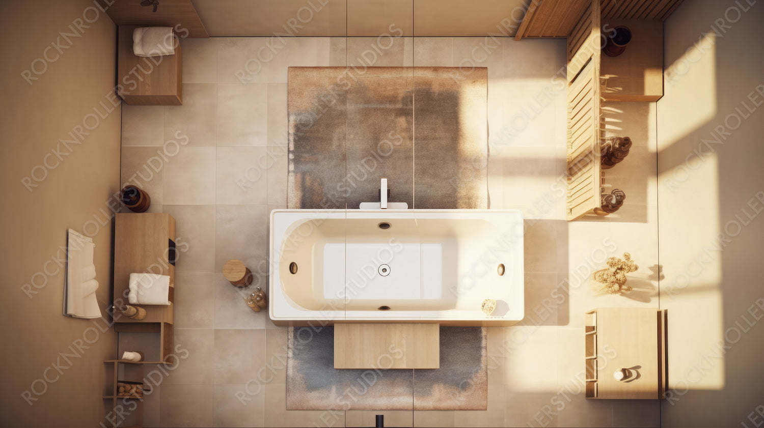 Artistic Bathroom Background. Stylish Interior Design. Generative AI.