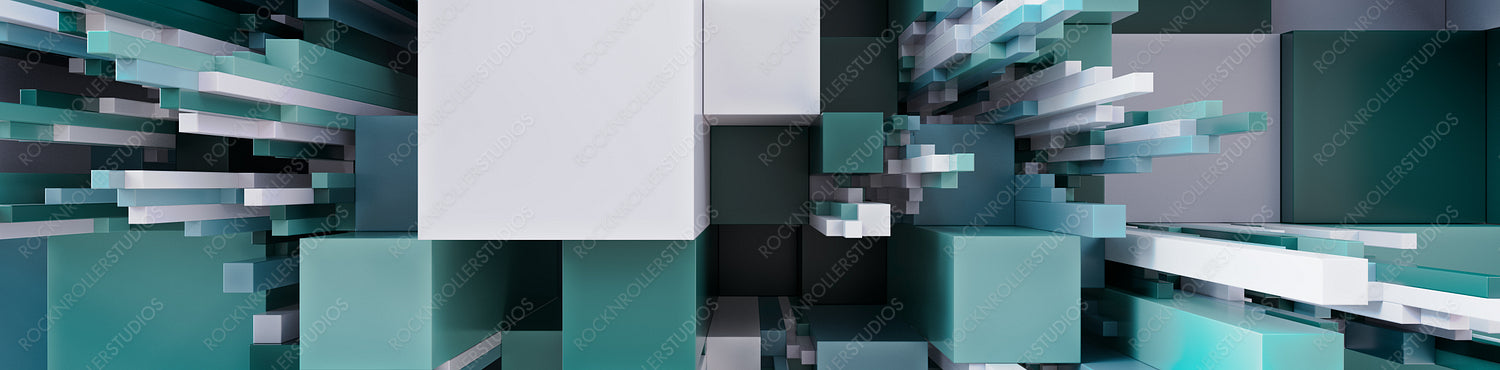 Multicolored 3D Block background. Tech Wallpaper with Natural hues. 3D Render 