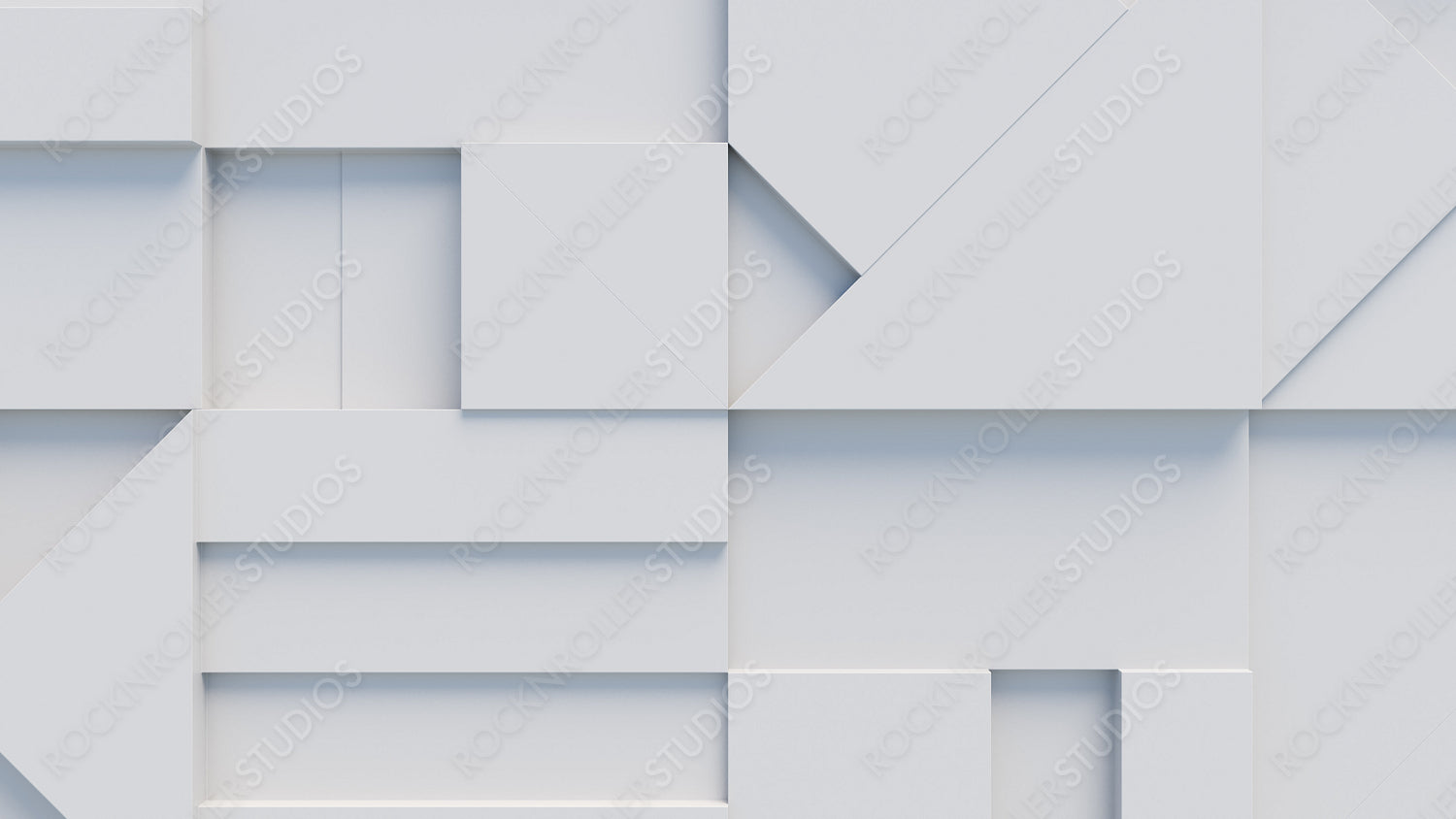 Various 3D Blocks arranged to create a wall. White Futuristic background .