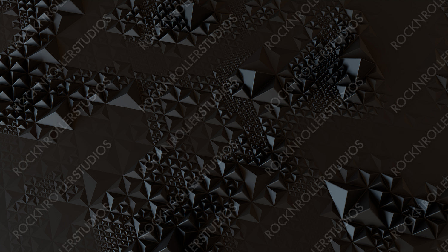Dark High Tech Surface with Triangular Pyramids. Black, Abstract 3d Texture.