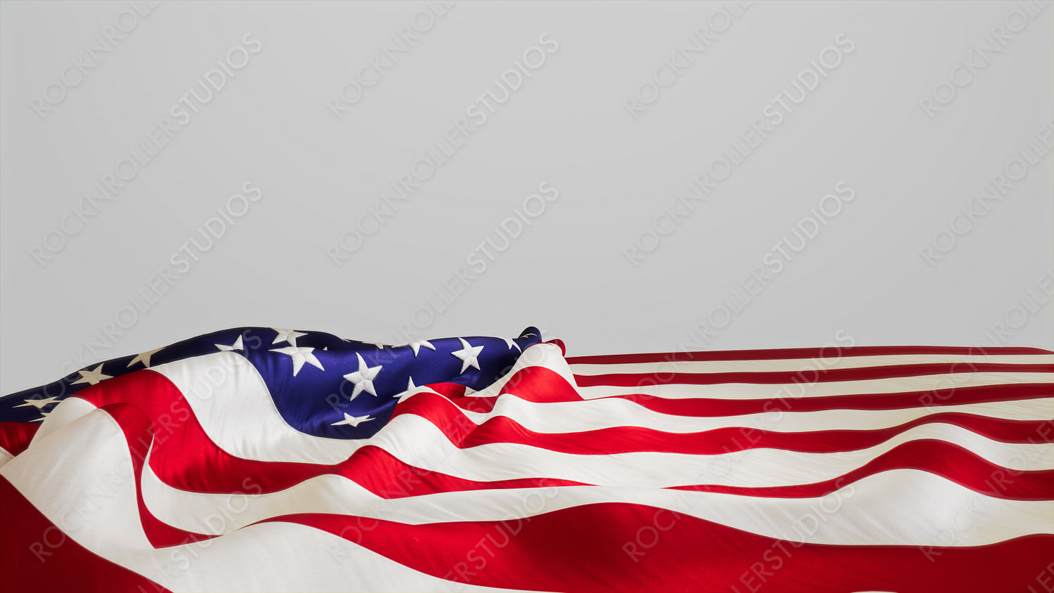 Presidents day Banner with US Flag, Isolated on White Background with Copy-Space.