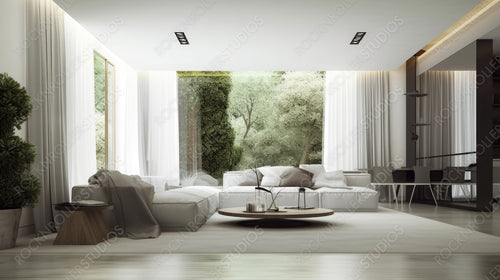 Luxury Interior Design Background. Stylish Living Room. Generative AI.