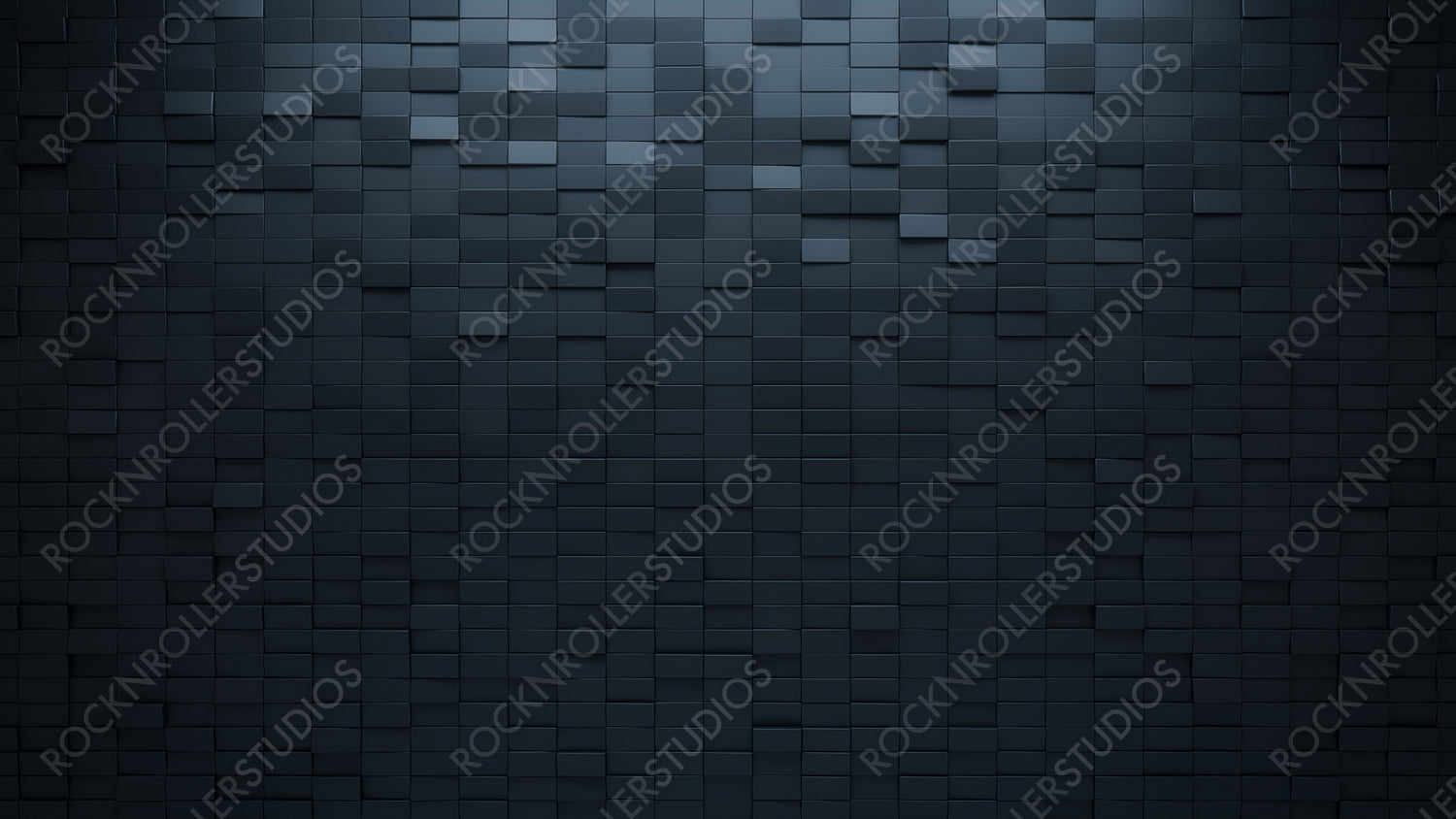Semigloss Tiles arranged to create a Black wall. Futuristic, 3D Background formed from Rectangular blocks. 3D Render