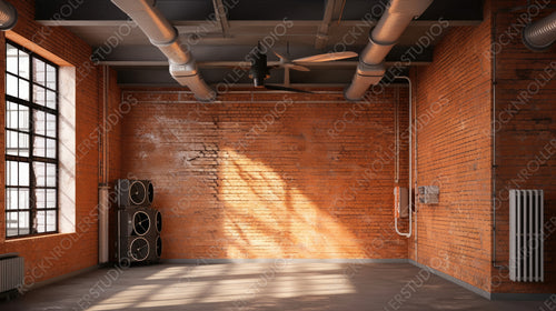 Loft Room Background. Contemporary Interior Design. Generative AI.