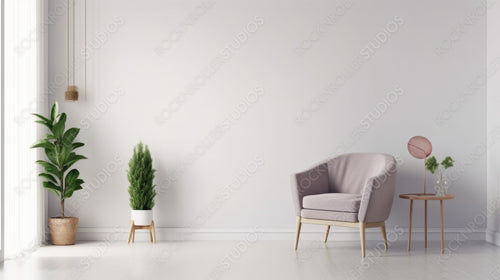 Modern Living Room Background. Stylish Interior Design. Generative AI.