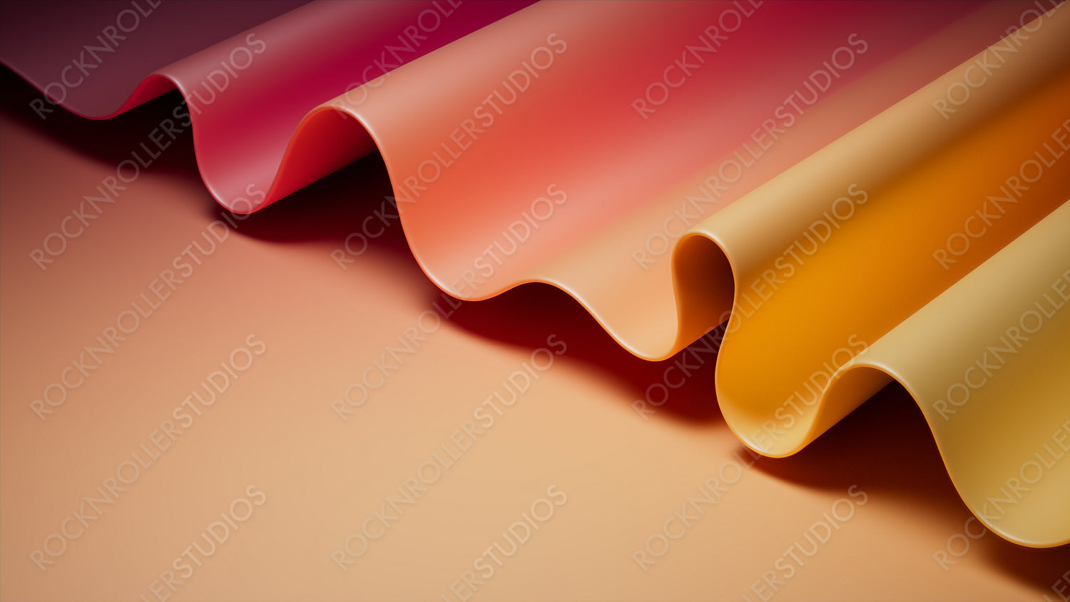 Ripple Yellow and Orange Surface with Copy-Space. Elegant 3D Abstract Background.