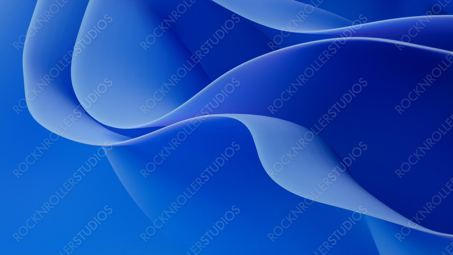 Curvy Blue Surfaces. Modern Abstract 3D Background. 3D Render.