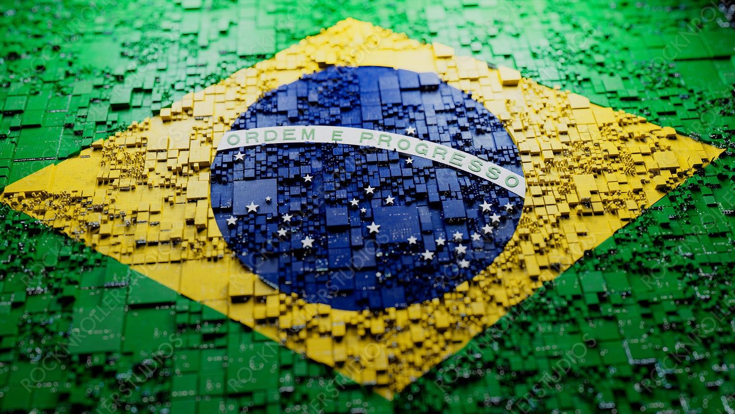 Brazilian Flag Tech Wallpaper