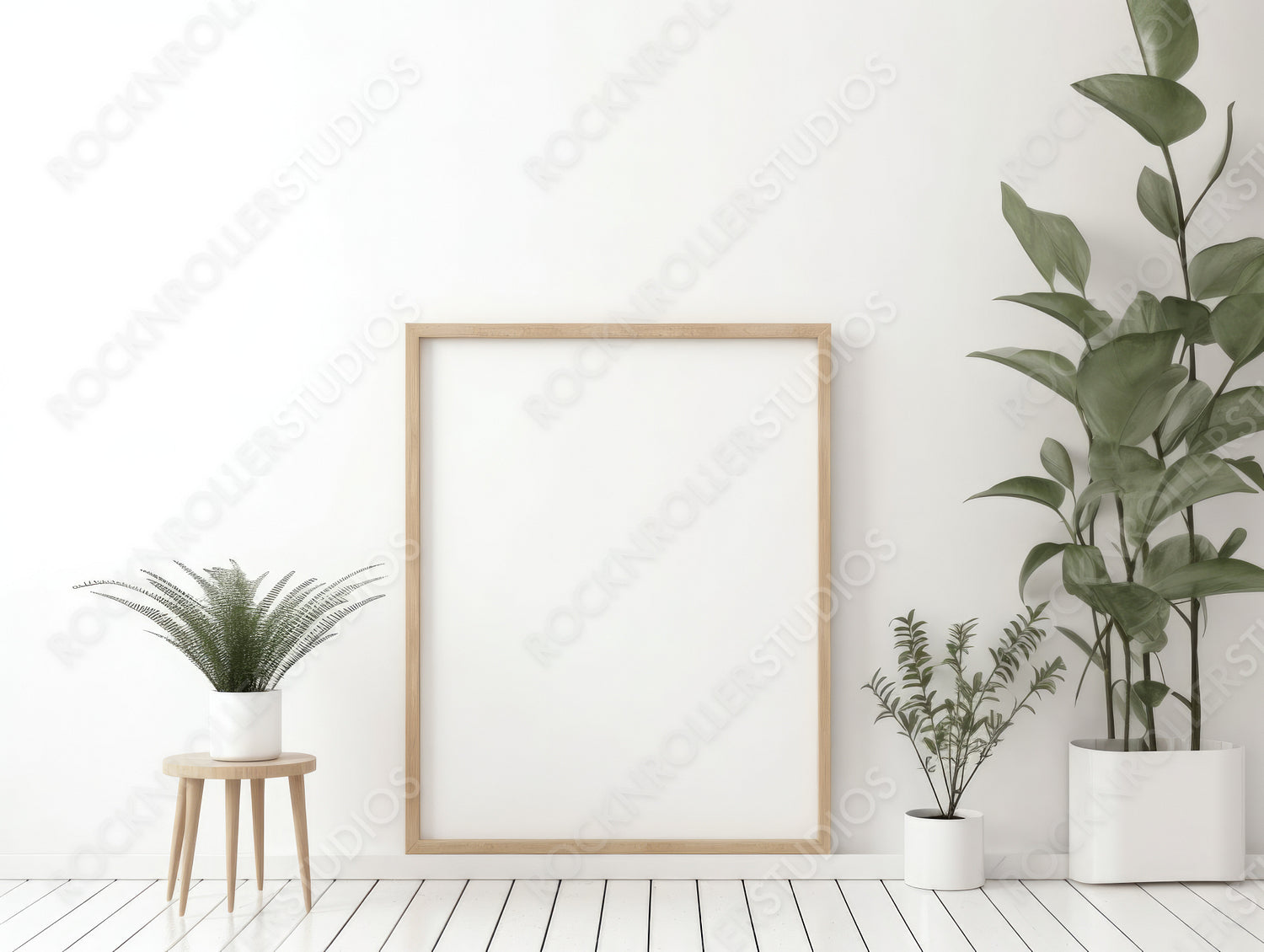 Contemporary Poster Mockup. Modern Interior Design Background. Generative AI.