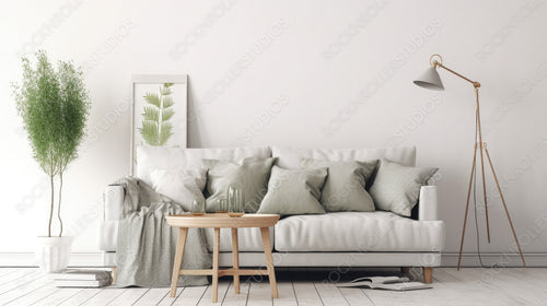 Contemporary livingroom. Modern Interior Design Background. Generative AI.