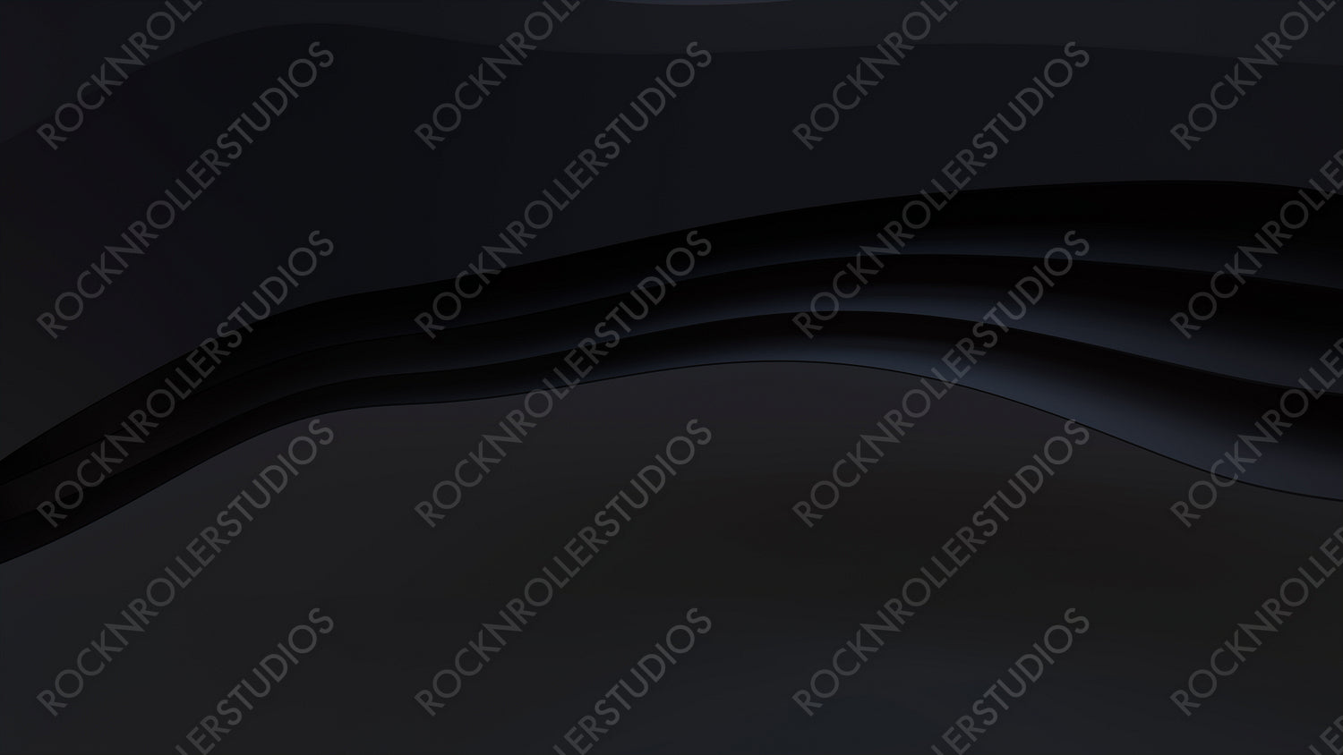 Black 3D Ribbons arranged to create a Dark abstract background. 3D Render with copy-space. 