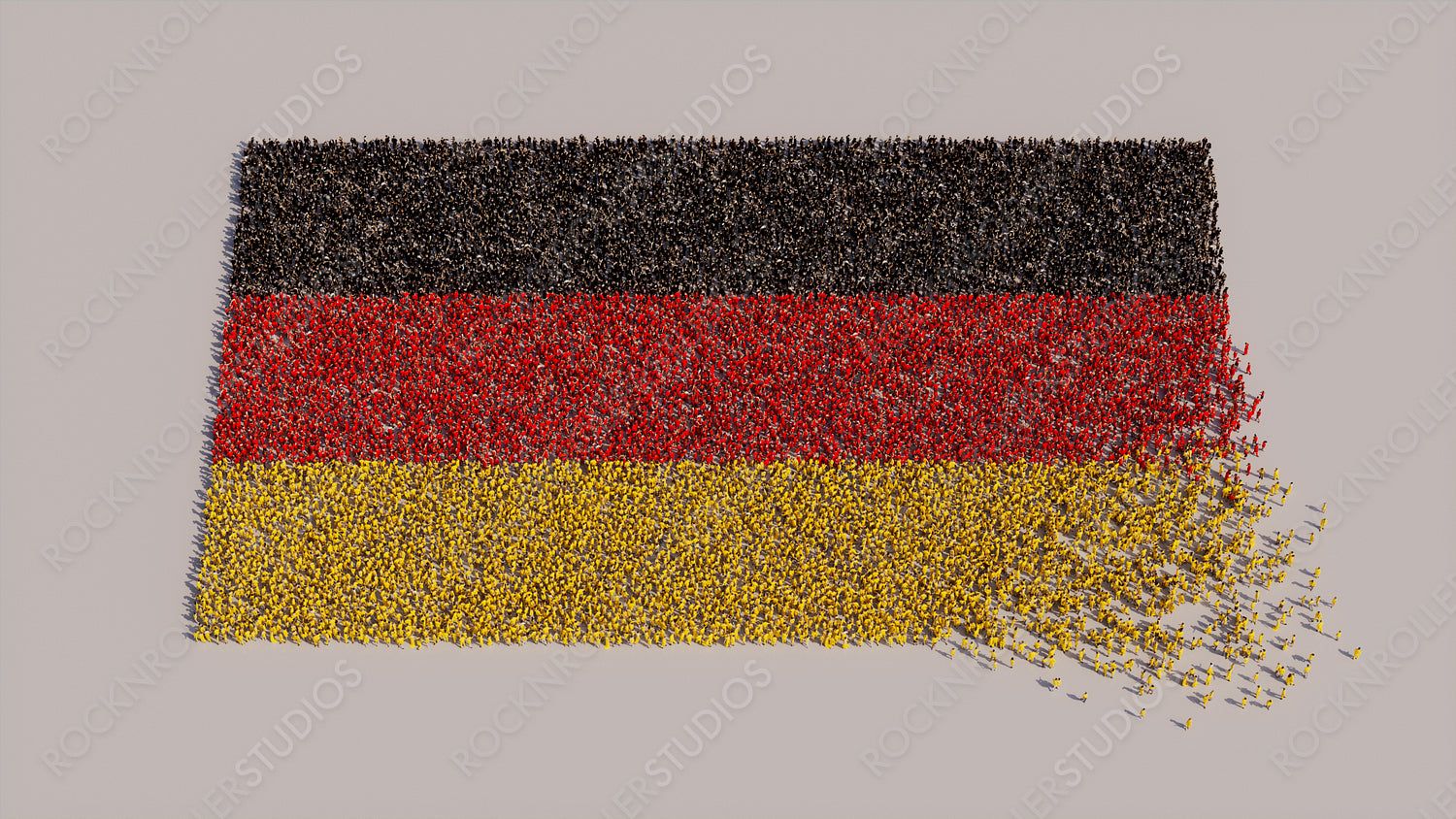 German Banner Background, with People coming together to form the Flag of Germany.