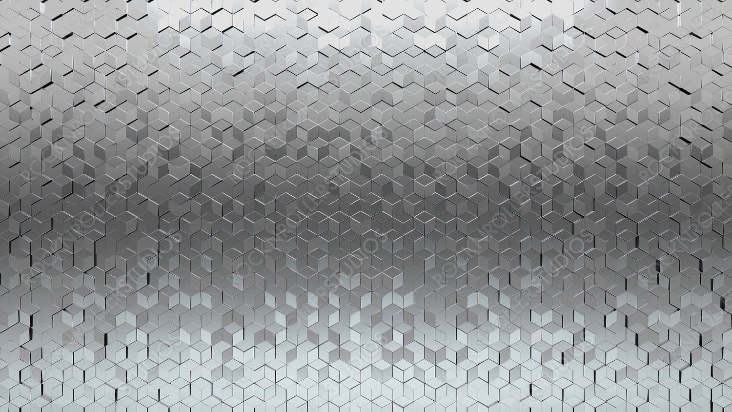 Glossy Tiles arranged to create a 3D wall. Diamond Shaped, Silver Background formed from Luxurious blocks. 3D Render