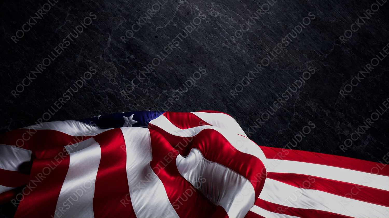 Veterans Day Banner. Premium Holiday Background featuring United States Flag on Black Slate with Copy-Space.