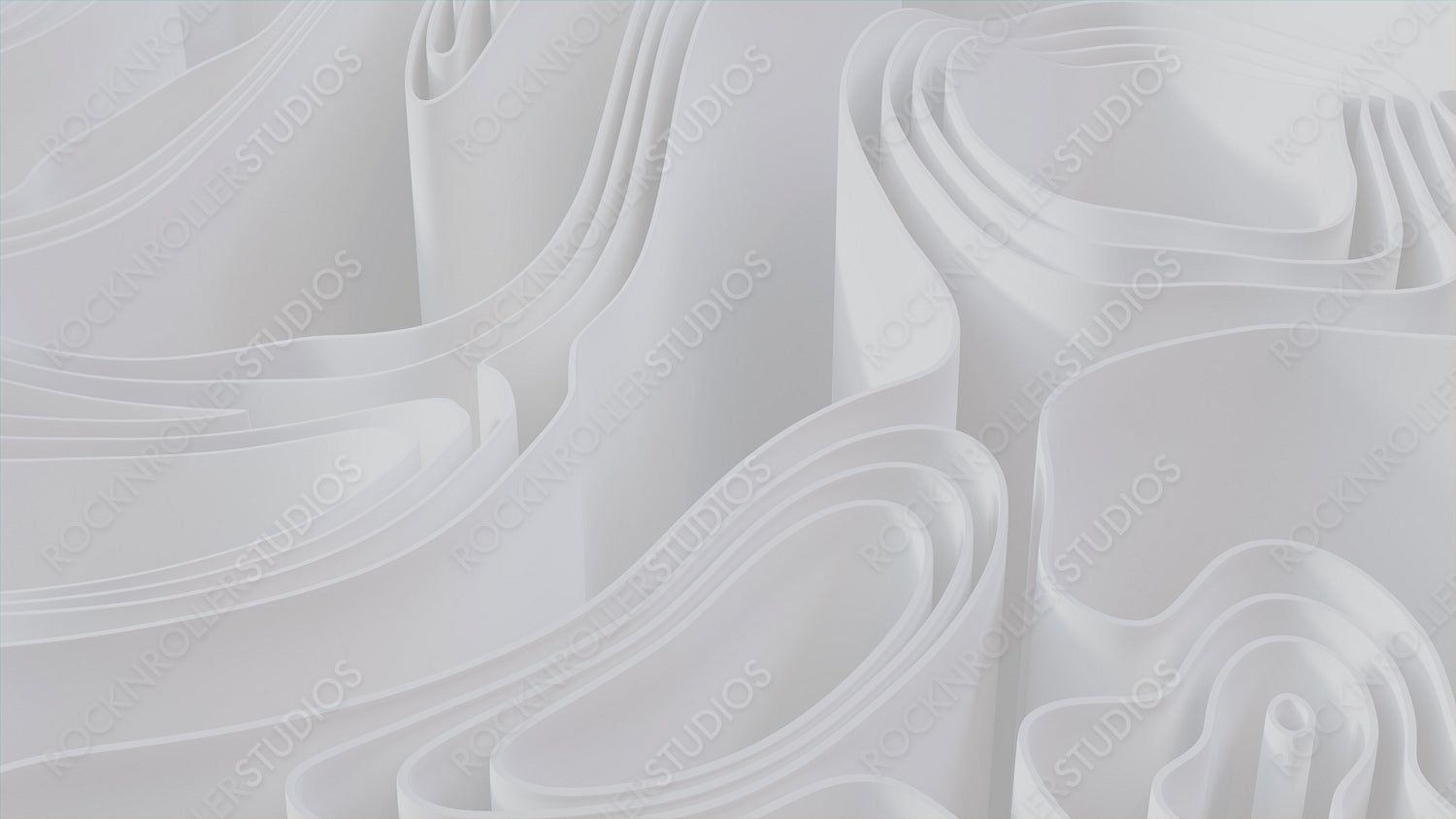 White 3D Waves ripple to make a Light abstract background. 3D Render.