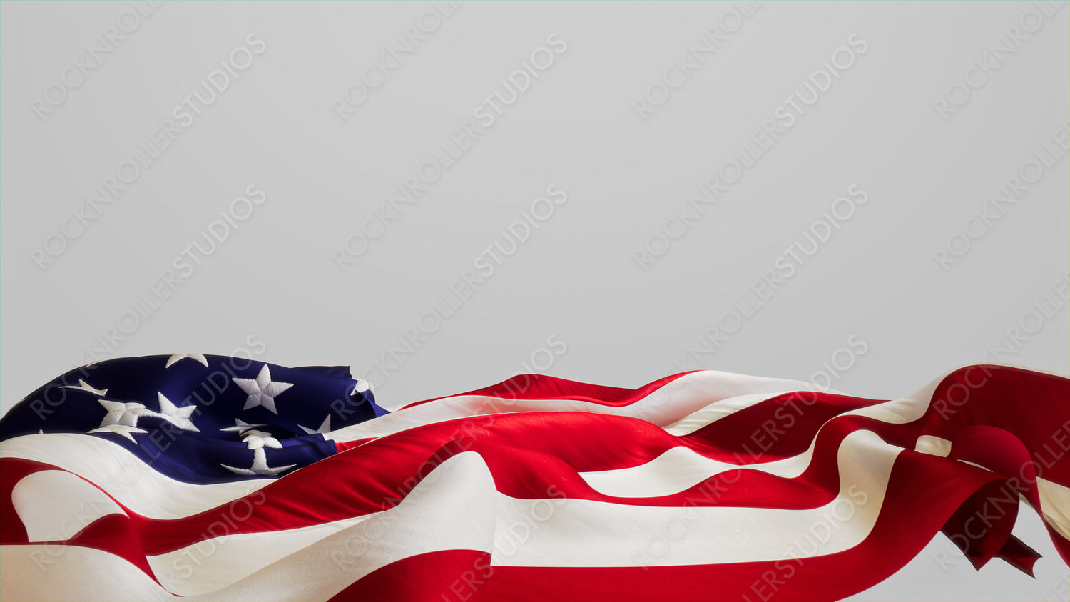 Memorial Day Banner. Authentic Holiday Background featuring American Flag Isolated on White with Copy-Space.