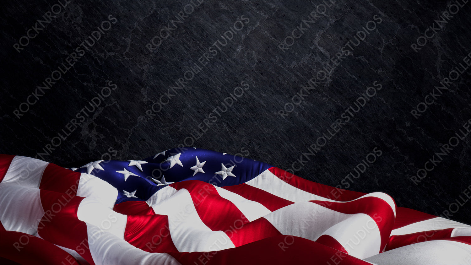 Patriot Day Banner. Authentic Holiday Background featuring USA Flag on Black Slate with Copy-Space.