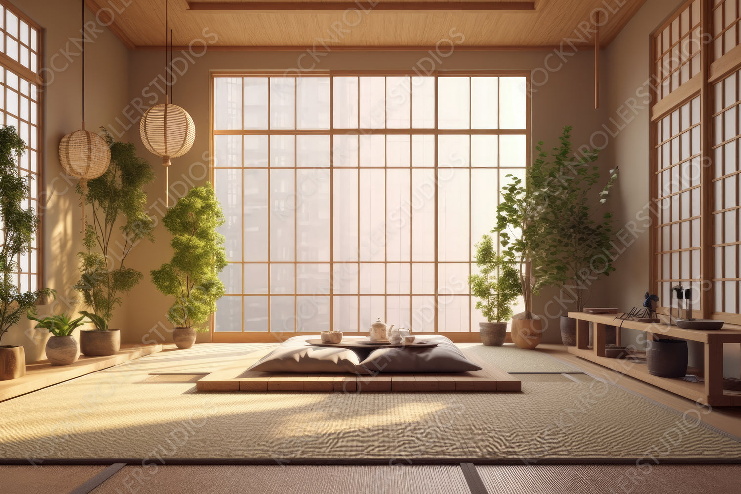 Minimal Room Background. Stylish Interior Design. Generative AI.