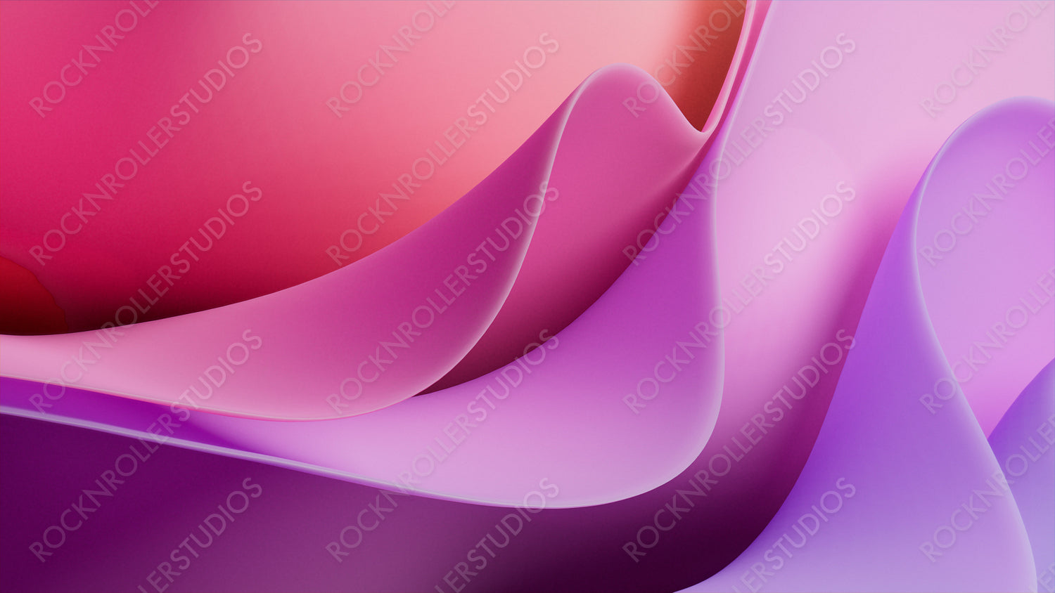 Pink and Purple Undulating Layers. Elegant Abstract 3D Background. 3D Render.