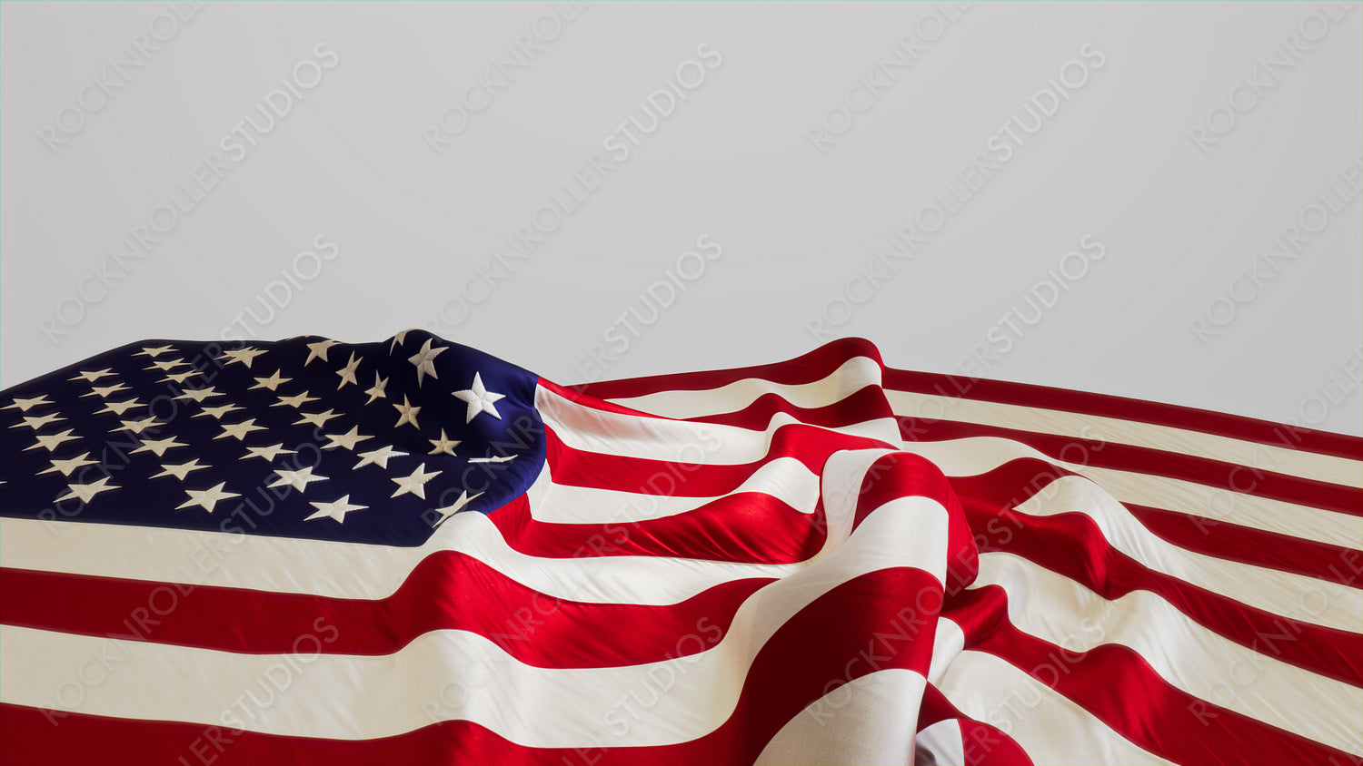 Independence Day Banner. Premium Holiday Background featuring American Flag Isolated on White with Copy-Space.