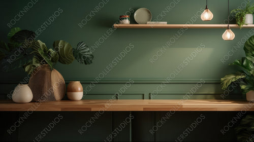 Contemporary Interior Design Background. Modern Kitchen. Generative AI.