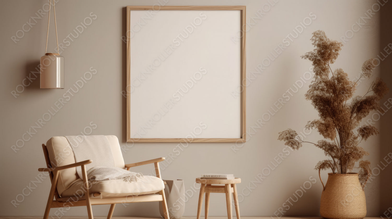 Minimal Interior Design Background. Contemporary Home. Generative AI.