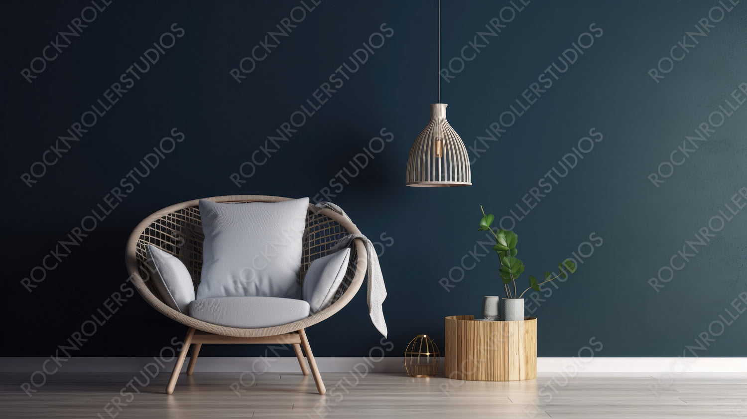 Modern Interior Design Background. Stylish Living Room. Generative AI.