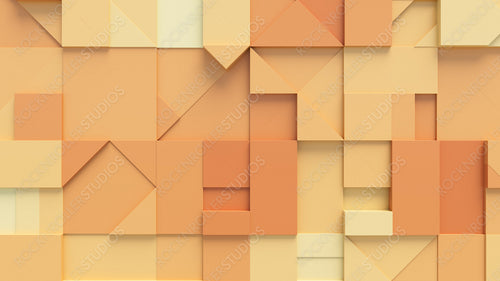 Abstract background made of Yellow and Orange 3D Blocks. Futuristic 3D Render .