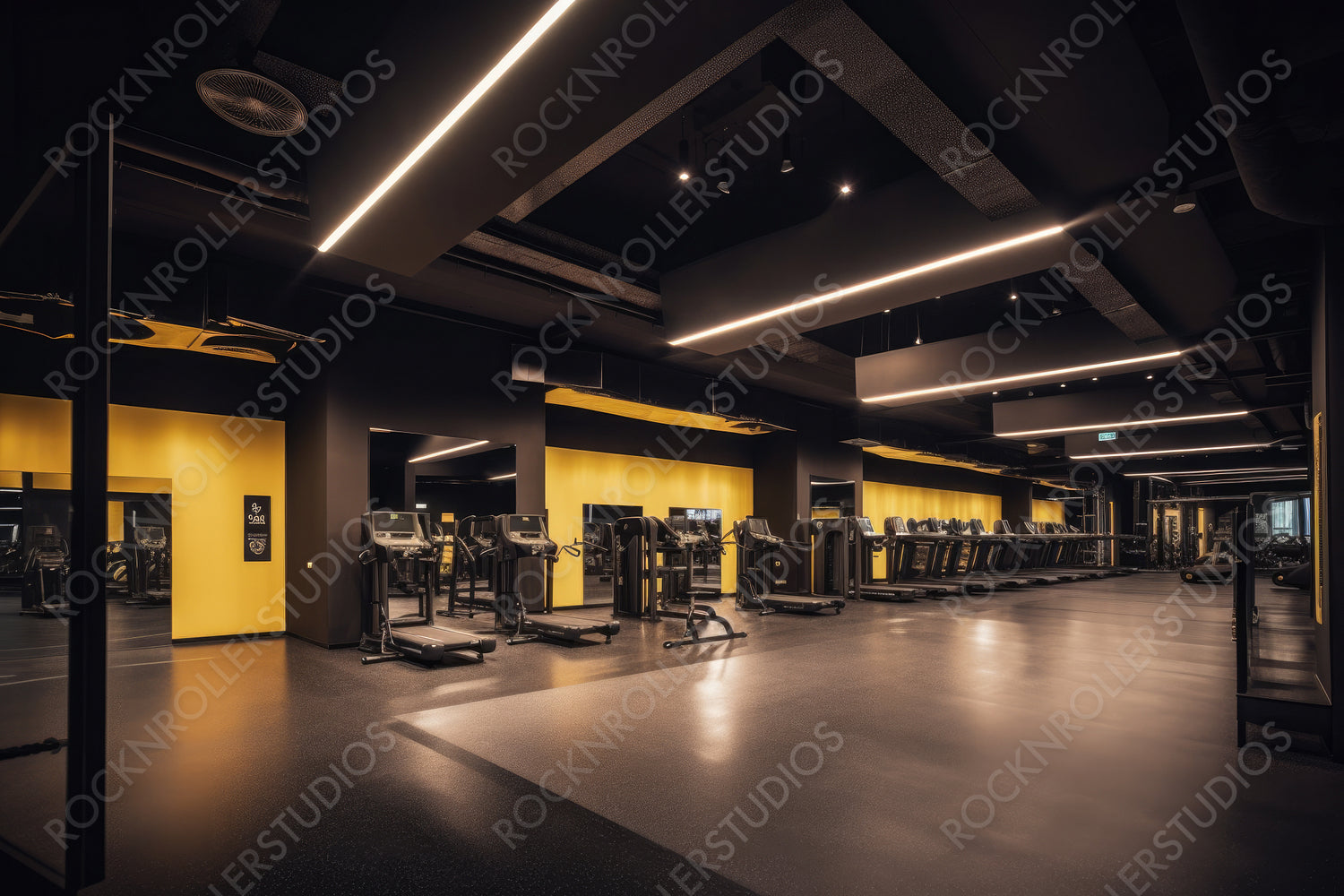 Modern Interior Design Background. Stylish Gym. Generative AI.