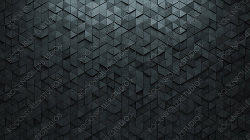 Futuristic, Concrete Wall background with tiles. Polished, tile Wallpaper with 3D, Triangular blocks. 3D Render