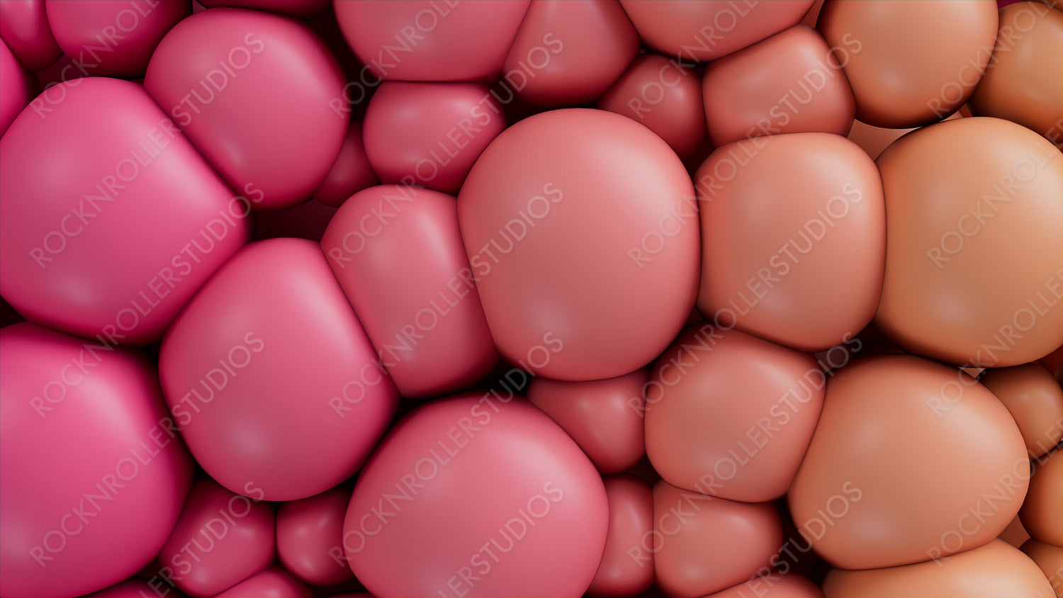 Pink and Orange 3D Soft Shapes form a Multicolored abstract wallpaper. 3D Render. 