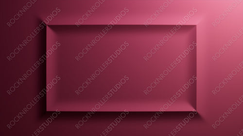 Maroon Gradient Background with Embossed Rectangle. Minimalist Surface with Raised 3D Shape. 3D Render.