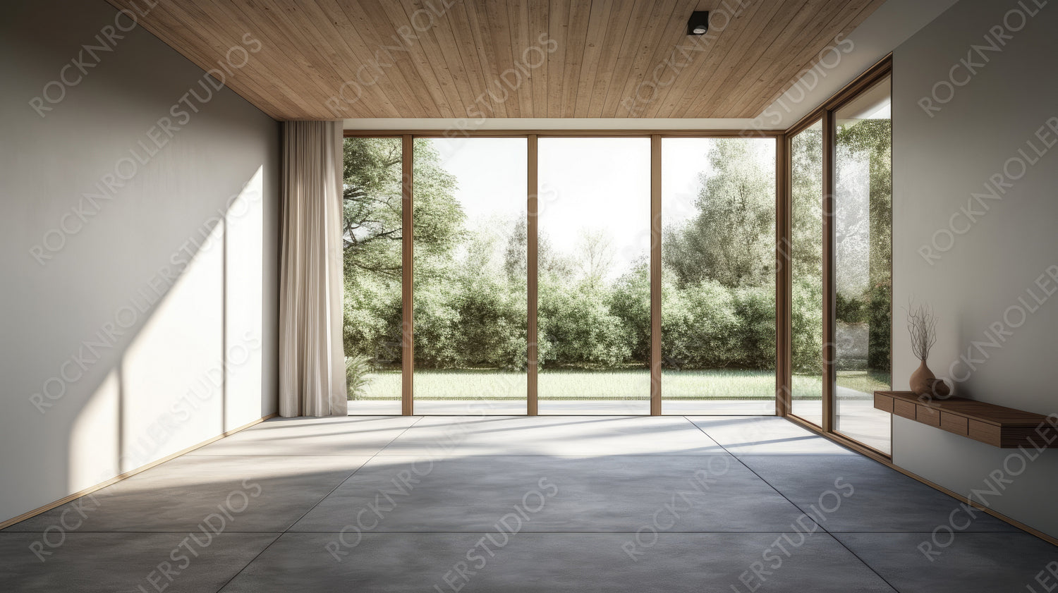 Loft Room. Stylish Interior Design Background. Generative AI.