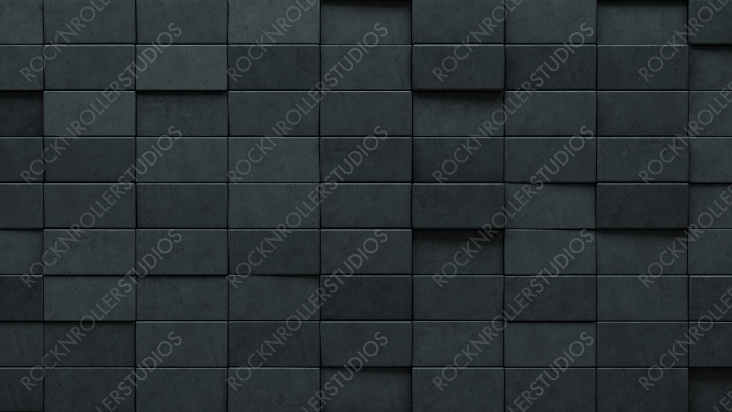 Rectangle, Concrete Mosaic Tiles arranged in the shape of a wall. Polished, Semigloss, Bricks stacked to create a 3D block background. 3D Render