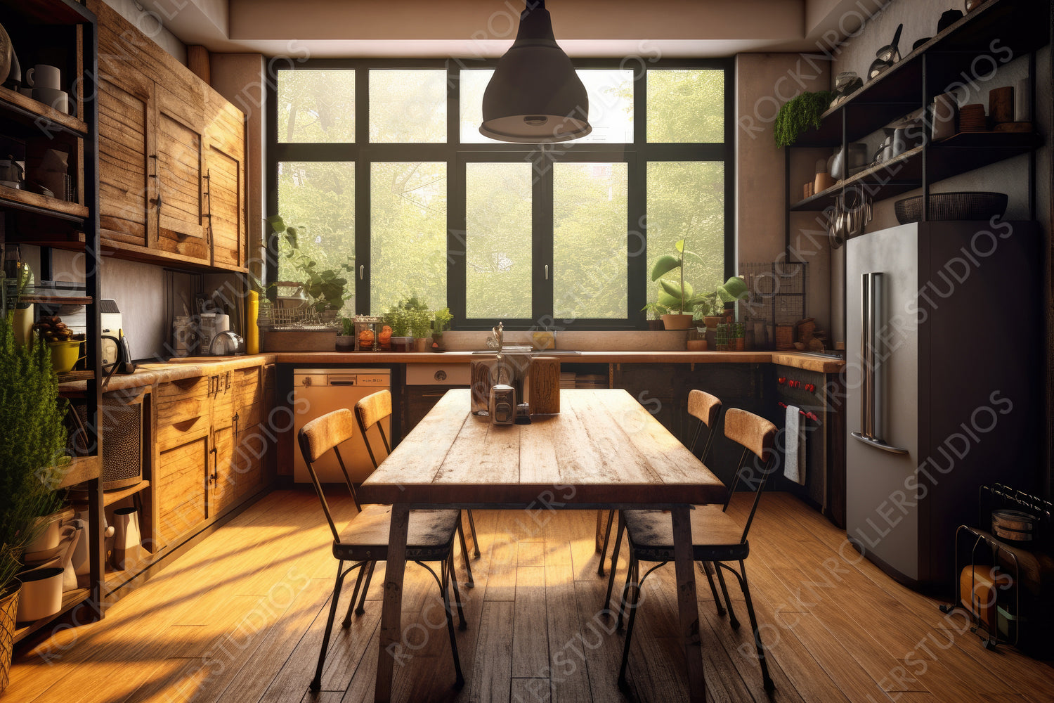 Minimal Home Background. Contemporary Interior Design. Generative AI.