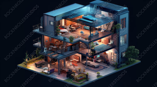 Modern Home Background. Contemporary Interior Design. Generative AI.