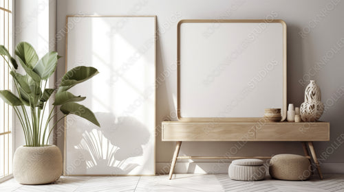 Scandinavian Interior Design Background. Stylish Home. Generative AI.