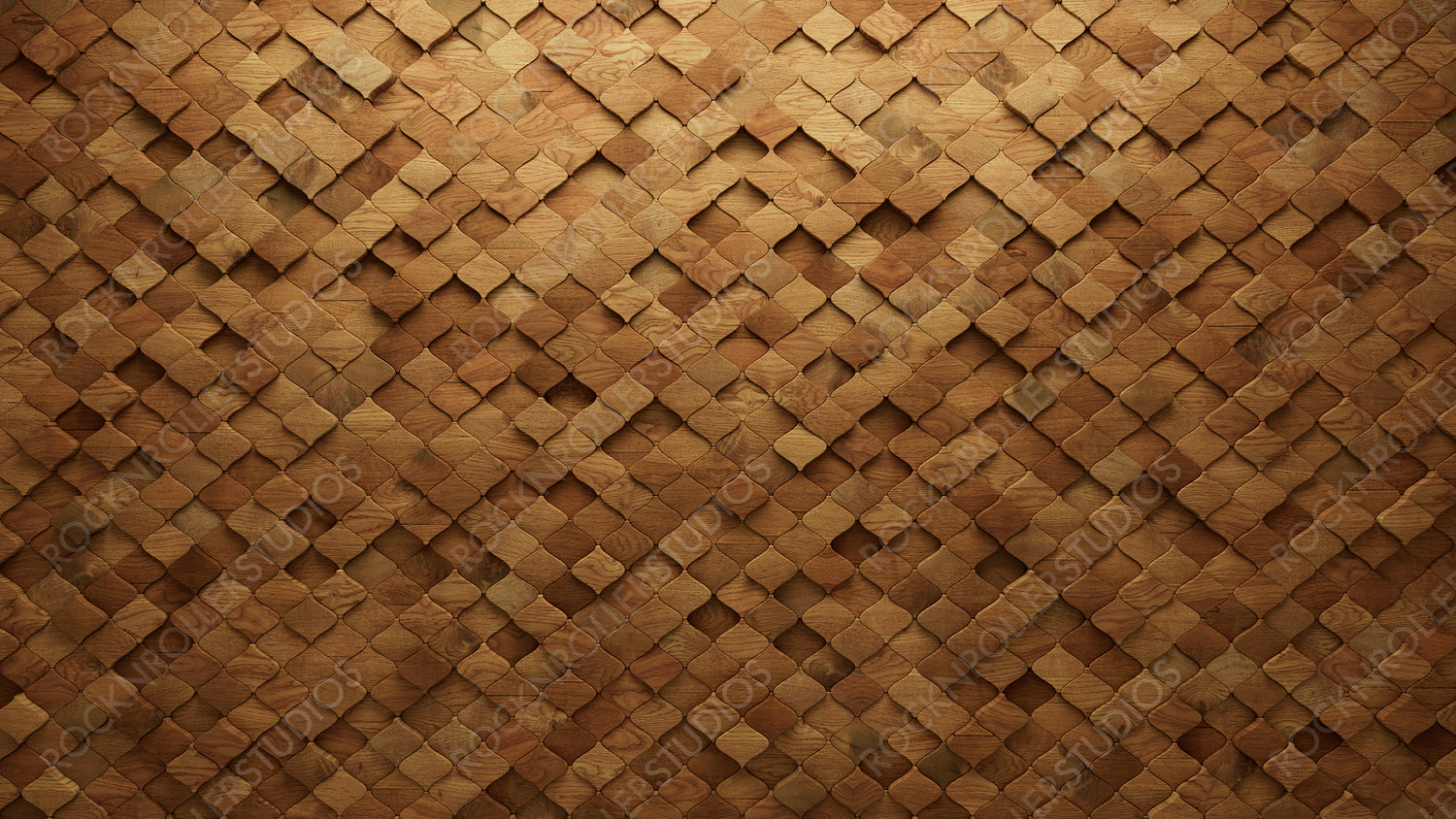 Natural, Arabesque Wall background with tiles. Timber, tile Wallpaper with Wood, 3D blocks. 3D Render