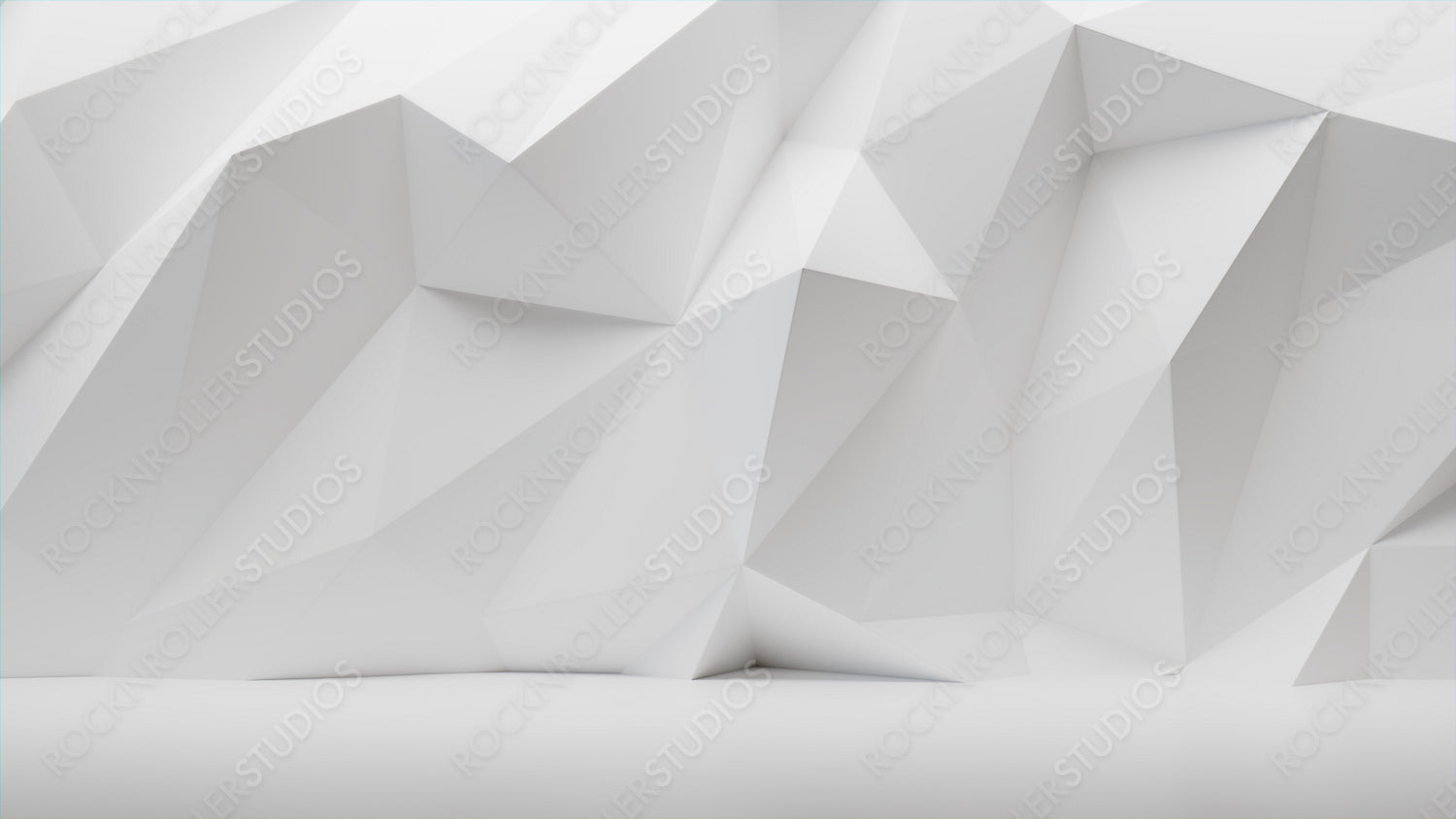 White 3D Angular Shaped Wall. Trendy Architectural Wallpaper.