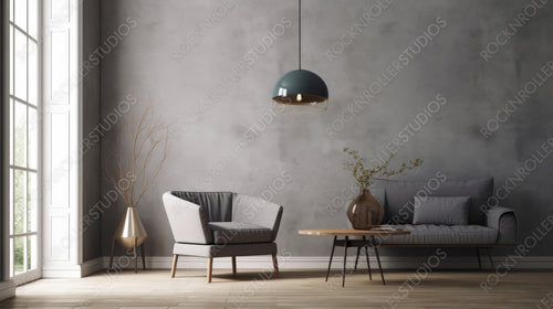 Modern Home. Stylish Interior Design Background. Generative AI.