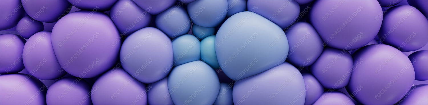 Abstract background formed from Purple and Blue 3D Spheres. Multicolored 3D Render.