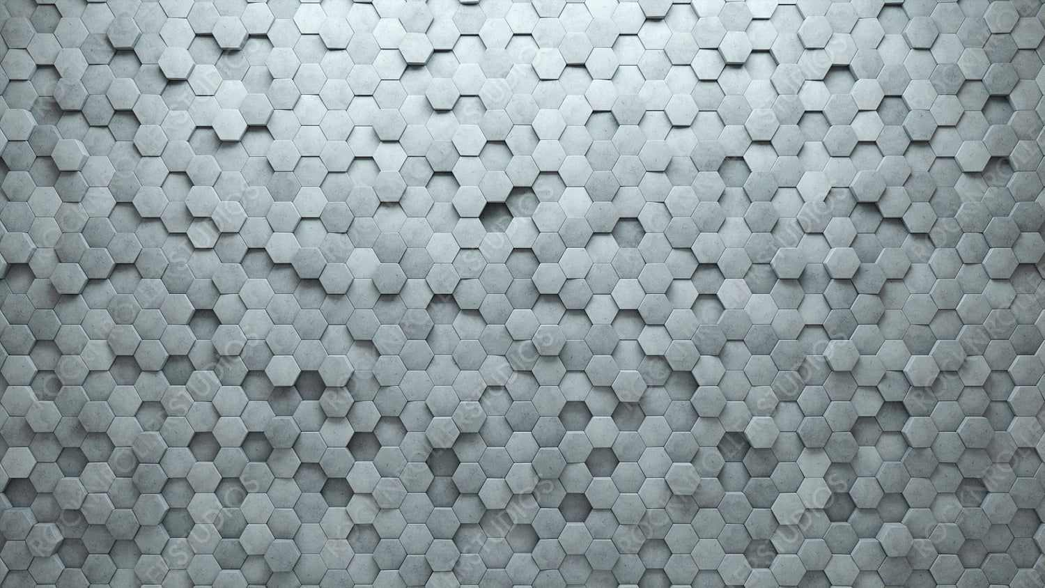 Futuristic Tiles arranged to create a Concrete wall. Hexagonal, Semigloss Background formed from 3D blocks. 3D Render