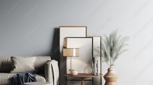 Modern Interior Design Background. Stylish Frame Mockup. Generative AI.