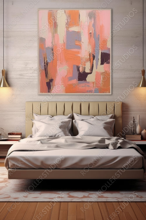 Contemporary Interior Design Background. Artistic Bedroom. Generative AI.